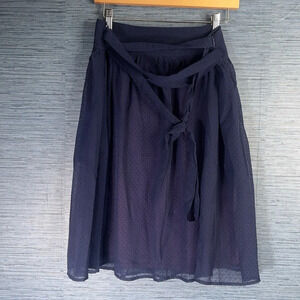TULLE Blue Polka Dot Skirt Sash Knee Length Sz Large Tie